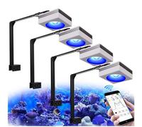 PopBloom RL90 WiFi luz led Acuario Marino, lampara Acuarios Pantalla led Acuario Coral, Luces para acuarios (4 lámparas con kit de montaje)