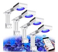 PopBloom RL90 WiFi Luz LED de Acuario Marino 400W, Iluminación Acuario Marino para 180-240cm arrecife Coral Acuario de Peces,APP supporte l'espagnol (4 lámparas con kit de montaje)