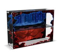 popbricks Vitrina acrílica compatible con LEGO BrickHeadz 40879 Eleven Max Demogorgon y 40801 Mike Dustin Lucas Will - Escaparate de doble capa al revés a prueba de polvo para figuras Brickheadz (solo