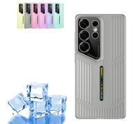 Popcoom Ultra Thin Summer Cooling Case for Samsung Breathable Mesh Heat Dissipation Cover for Galaxy S25/S24/S23 Ultra - Anti-Overheat Full Protection Slim Design (Gray,S25Ultra)