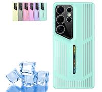 Popcoom Ultra Thin Summer Cooling Case for Samsung Breathable Mesh Heat Dissipation Cover for Galaxy S25/S24/S23 Ultra - Anti-Overheat Full Protection Slim Design (Green,S25Ultra)