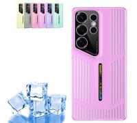 Popcoom Ultra Thin Summer Cooling Case for Samsung Breathable Mesh Heat Dissipation Cover for Galaxy S25/S24/S23 Ultra - Anti-Overheat Full Protection Slim Design (Fuchsia,S25Ultra)