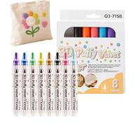 Popcorn Colors Bolígrafos Marcadores Divertidos de Pintura 3D en Relieve, 8 | Rotuladores de arte con relieve para Estudiantes Adultos Scrapbook Tarjetas Invitaciones Álbumes de