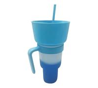 Popcorn Cup Bowl Combo With Straw And Handle | Snack And Drink Cup 2 In 1 | Leakproof Combo Drink Tumbler For Candy Chips Beverage | Used For Home Travel Restaurant Movie Night Picnic Theater