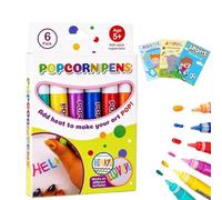 Popcorn Pens, 3D Puffy Art Pens for DIY Crafts &School Projects and Creative Coloring (6Pcs)