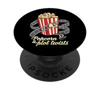Popcorn & Plot Twists Movie Film Buff Cinema Fan PopSockets PopGrip Adhesivo