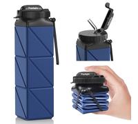 Popdigito Botellas de agua plegables mejoradas, silicona reutilizable sin BPA, seguras y duraderas, a prueba de fugas y ligeras, fáciles de sostener, ahorra espacio, botella de agua plegable para