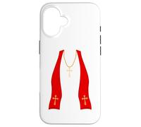 Pope Costume Shirt Lazy Priest Halloween Costume Pope Carcasa para iPhone 16