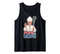 Pope Is Hope Caricatura Papa Mensaje Fe Católica Esperanza Camiseta sin Mangas
