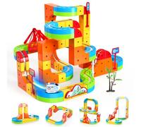 POPERFUN 131 Piezas Tren Eléctrico Niños Set,3D Cube Track Antigravedad | Vías Magnéticas Levitación Tren,STEM Creativo Construcción Juguetes para Niños 3-12 Años, Regalo Navidad Reyes Magos