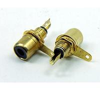 POPESQ® 2 unidades. x RCA Cinch Conector Hembra De 1 Vías Negro Placa Oro #A2744