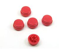 POPESQ® 5 Piezas x Tapa para Interruptor momentaneo (12mm x 12mm) Plastico Rojo Redondo / 5 pcs. x Cap for Momentary Switch (12mm x 12mm) Plastic Red Round #A2273