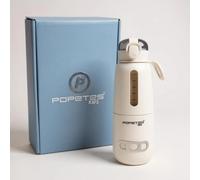 Popetes Kids - Calienta Biberones FREEDOM | Portátil, inalámbrico, desmontable | Batería 8h | Rosa, Azul o Blanco | Carga USB | Hasta 55 °C | Ideal para viajes y uso diario (BLANCO)