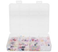 POPETPOP 1 Caja Compartimentos Caja Lazos Decorativos para Uñas Kit DIY Accesorios Kawaii Coloridos para Fiestas y Uso Diario