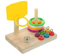 POPETPOP 1 Juego Juguetes De Inteligencia De Aves Juguetes De Mesa De Loros Recortadora De Pico De Loro Puesto De Juego para Mascotas Baloncesto Jaula De Madera Aptitud Física Rompecabezas