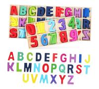 POPETPOP 1 Juego Letras y de Madera Coloridos para Aprendizaje Bloques de Alfabeto y de Madera Natural para Herramienta y para Ortografía y Matemáticas