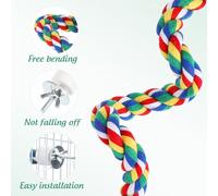 POPETPOP 1 Juguete de Escalada de Cuerda de Algodón para Loros: Percha Masticable Duradera para Pájaros, Loros Y Jaulas de Pájaros, Multicolor