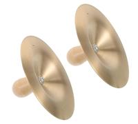 POPETPOP 1 Par de Platillos de Mano Miniatura para Niños, Instrumento de Percusión de Cobre con Mango de Madera, Adecuado para Educación Musical, Juegos Rítmicos y Actividades Grupales Aula