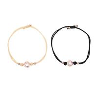 POPETPOP 1 par de pulseras a juego para parejas a distancia, con sensor de vibración y tacto, ajustables y a juego.