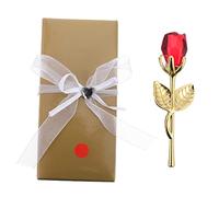 POPETPOP 1 Pieza Adorno De Rosa Falso Luz Rosa Brillantina Mini Rose Falsa Flores Rosa Decoración De La Pared Rosas para Interior De Cumpleaños Decoración del Hogar Cristal Rojo