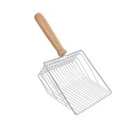POPETPOP 1 Pieza Pala Hueca para Arena para Gatos gateras revestimientos Gato Rompecabezas Pala para Arena para Gatos Palas de Filtro de Caca de Mascotas Mango de Haya Importado Silver