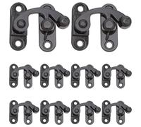 POPETPOP 10 Pestillos de Gancho Derecho para Joyero de Aleación de Zinc Acabado Antiguo en Negro Tamaño Pequeño 33 CM Set de 10 Piezas Cierre Rápido para Cofres Cajas y Gabinetes
