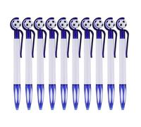 POPETPOP 10 Piezas Bolígrafo de Fútbol Retráctil Azul para Decoración Colegio, Papelería Portátil de Plástico para Tomar Notas y Dibujar Escritura Suave