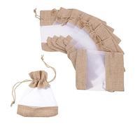 POPETPOP 10 piezas Bolsas de Lino con Cordón para Joyería y de Color Surtido Reutilizables para Cumpleaños y Bodas