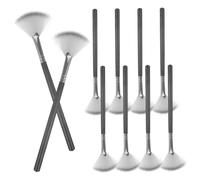 POPETPOP 10 piezas Brochas de Maquillaje Facial Abanico Cerdas Suaves para Iluminador y Polvo Aplicador Ácido Pinceles Profesionales para Esteticistas y Uso Diario
