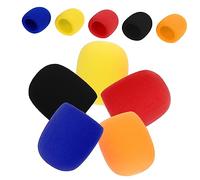 POPETPOP 10 piezas Cubiertas de Micrófono de Esponja para Karaoke y Dj Parabrisas para Micrófono de Mano Protección de Sonido Rojo Naranja Negro Azul Amarillo