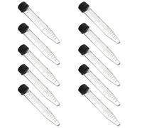 POPETPOP 10 piezas Tubos de Centrífuga Cónicos con y Graduación Tapas Ajustadas para Laboratorio Vidrio Transparente Resistente para Biología y Química