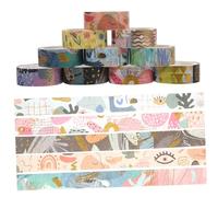 POPETPOP 10 rollos Cinta Washi Adhesiva Decorativa para Manualidades DIY Scrapbooking y Diario con Geométricos y Acabado por para Estudiantes y Amantes Manualidades