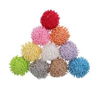 POPETPOP 10 Unidades Pelota de Felpa para Gatos Multicolor, Suave y Ligera | Juguetes Gatos para Interior, Juego Interactivo y Persecución, Fácil de Limpiar, Ayuda a Reducir el Color Aleatorio