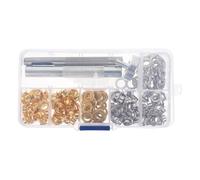 POPETPOP 100 Juegos Kit Ojetes Metálicos con Herramienta para Instalar Ropa Cuero Cortinas y Bricolaje Apto para Principiantes y Profesionales