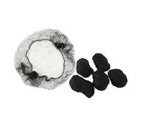 POPETPOP 100 piezas Redecilla Invisible para Moños de Malla Elástica para Fijación de Pelucas y Cabello para Profesionales Enfermeras y Chefs Color Negro con Bordes Gruesos