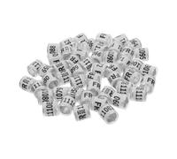 POPETPOP 100 Piezas Tobillera de Paloma mensajera Bandas marcadoras de Palomas Numero de Pollo Bandas de Paloma del Anillo del pájaro Salvaje plástico de Aluminio