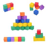 POPETPOP 102 Piezas Bloques Geométricos de Cubos de Colores Eva Juguete Educativo Apilable para Material Didáctico para Aprender Matemáticas y Geometría Construcción para Niñas