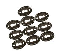 POPETPOP 10piezas Cubiertas de Cerradura para Muebles, Placa Decorativa Oval Vintage de Aleación de Zinc, Diseño Elegante y Funcional para Armarios y Cajones, Adecuado para Decoración