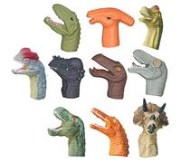 POPETPOP 10Piezas Muñecas de Dedo de Dinosaurios para Juguetes de Goma Suave de Pulgar Simuladas para Historias y la Relación Padre Hijo