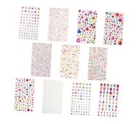 POPETPOP 11 Hojas Pegatinas Autoadhesivas de Cristales Acrílicos para Manualidades DIY Decoración de Uñas y Móviles para San Valentín Joyas Faciales Brillantes