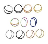 POPETPOP 11piezas Anillo De Nariz De Luna Pinzas Nariz De Acero Inoxidable Decoraciones Nariz Joyería Corporal De Moda