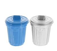 POPETPOP 12, 2 Piezas (Plateado y Azul), Accesorios para Mini Casas de Muñecas en Aleación, Contenedores Decorativos para Mesas de Arena y Juegos de Simulación