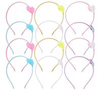 POPETPOP 12 Diademas de Corazón Purpurina para Niñas, Accesorios Cabello Lentejuelas, Material Poliéster y Hierro, Diseño Elegante y Resistente para Cumpleaños