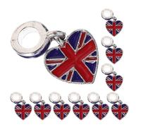POPETPOP 12 Dijes Colgantes Bandera Británica para Pulseras DIY Aleación Resistente sin Decoloración Color Duradero Accesorios para Manualidades Llaveros y Joyería Patriótica 12