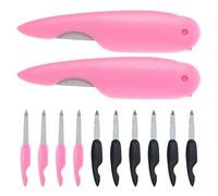 POPETPOP 12 Limas de Uñas de Doble Cara Plegables, Mini Lima Portátil para Manicura y Pedicura, 12 Piezas Abs Rosa y Negro para Uñas Naturales y Acrílicas, Uso en Casa y Viaje