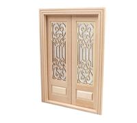 POPETPOP 12, Mini Puerta Decorativa de Madera sin Pintar, Accesorio para Decoración de Casas Miniatura y Jardín en Miniatura