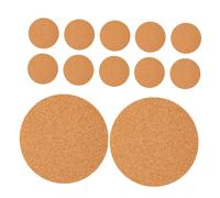 POPETPOP 12 Piezas Posavasos Redondos de Corcho Autoadhesivos Antideslizantes para Muebles Aislantes Térmicos y Reductores de Vibración para Manualidades y Protección de