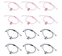 POPETPOP 12 Piezas Pulseras Trenzadas de Concienciación Pulseras de Cordón Trenzado Ajustable Joyería Inspiradora para Mujer para Concienciación Mental