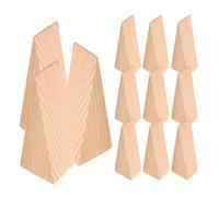 POPETPOP 12 Piezas Tope de Puerta de Madera Bloque de Madera Natural Cuña Triangular Resistente Hogar Sujeta Puertas de Baldosas