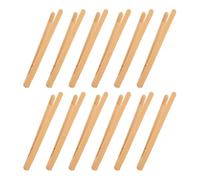 POPETPOP 12 Pinzas De Bambú: Pinzas Montessori para Cuentas, Herramientas De Motricidad, Pinzas De Bambú para Pan, Aperitivos Y Cuentas, Mini Pinzas Multifuncionales.